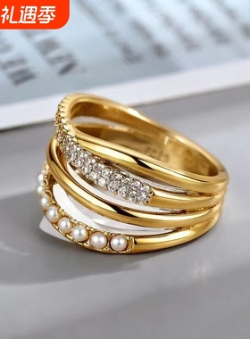 欧饰泥女合金奢华线条交叉设计感