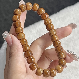 天然库克光珠单圈手串高密菩提念珠佛珠文玩男女盘玩手链双圈精品