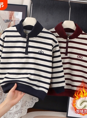 2025新款男女童冬装女宝宝加厚绒上衣加绒儿童卫衣HDD135红色帅气