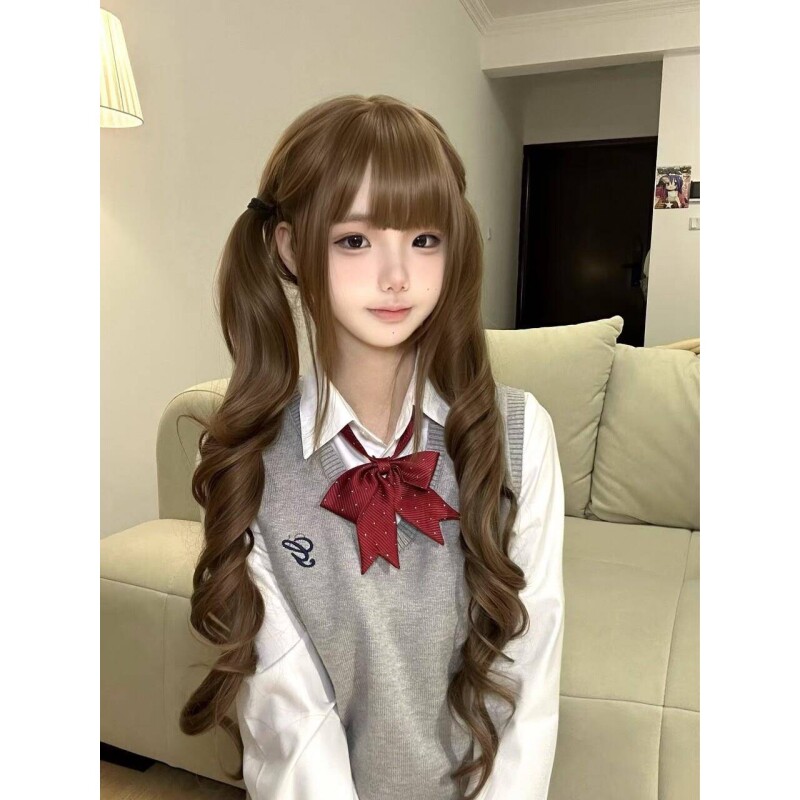 [可与双马尾一起发货]苗条美女假发女子长发洛丽塔厘米蜂蜜棕色长