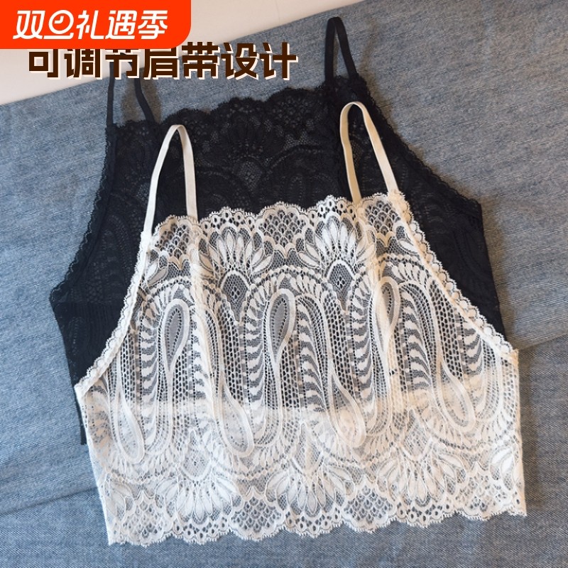 抹胸美泊姿防走光百塔可调节肩带蕾丝款打底前后两用遮后背内衣女