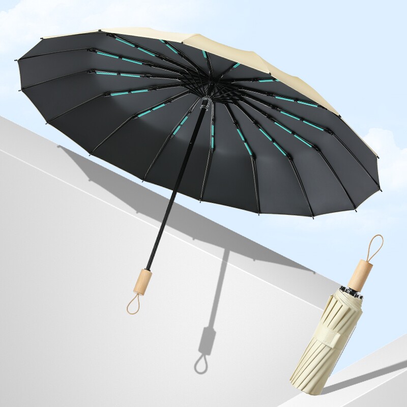 16骨黑胶太阳伞防晒防紫外线遮阳伞晴雨两用女学生高颜值UV手动