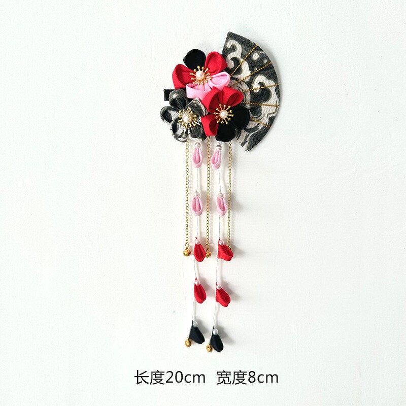 古风纯手工饰品 日式发夹古典布艺头饰 写真摄影新娘古风饰品梅扇