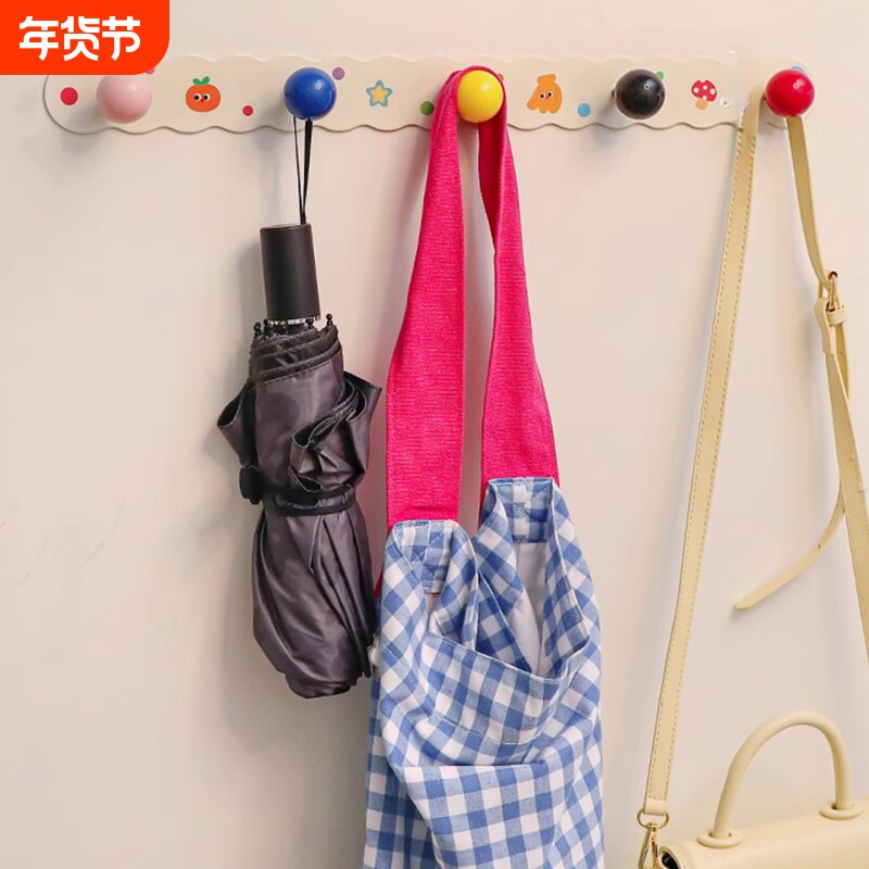 磁吸门后挂钩入户防盗门玄关置物架卧室免打孔门背式多巴胺挂衣架