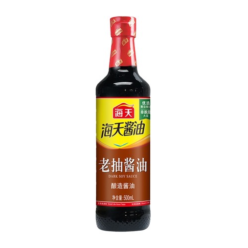 海天老抽酱油500ml*1瓶装料酒调料家用酿造鸡精黄豆金标调味品