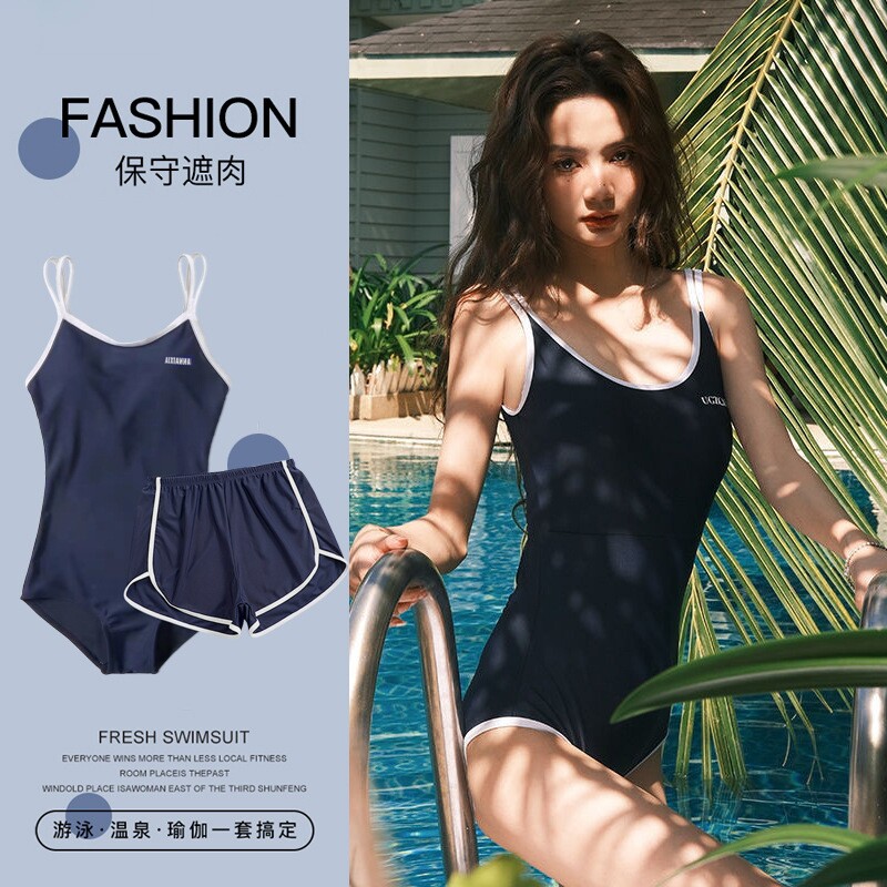 日系学生竞速泳衣女生连体三角游泳馆专用高级感2025年新款泡温泉