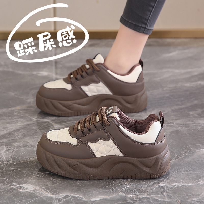 啄木鸟女鞋美拉德运动鞋女2025年新款孕妇外穿软底小码34真皮小白