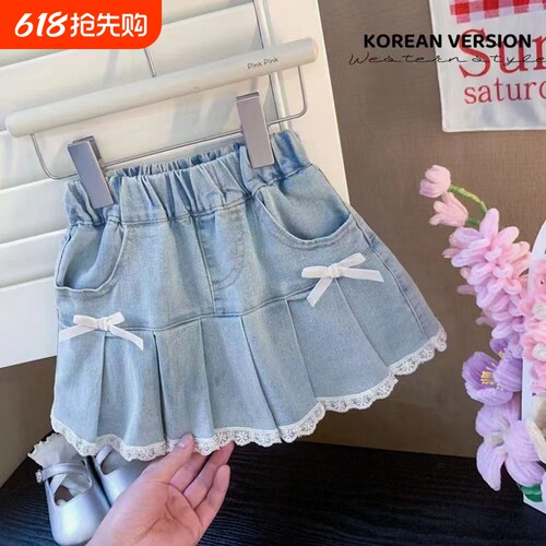 女童短裤夏季裙子裙裤儿童牛仔裤热裤中大兒童短裙