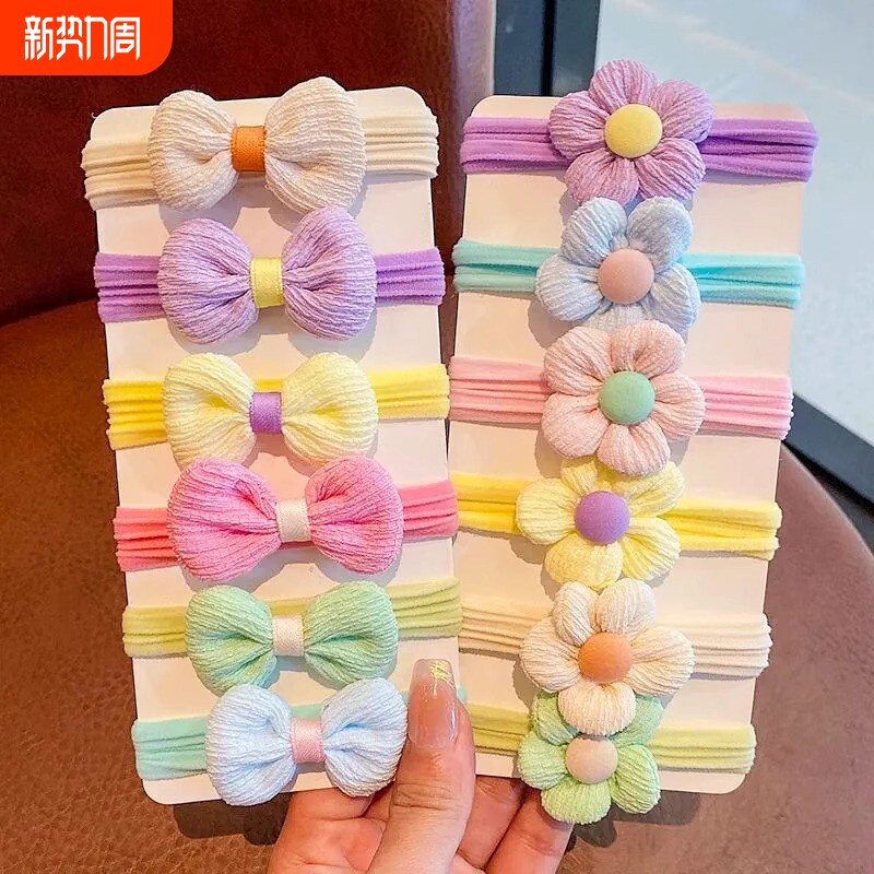 毛巾圈儿童发绳扎头绳女童橡皮筋发圈头饰小女孩可爱蝴蝶结花朵