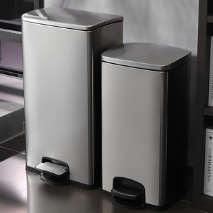 优屿410不锈钢厨房垃圾桶大号大容量2025新款 家用客厅轻奢高档80L