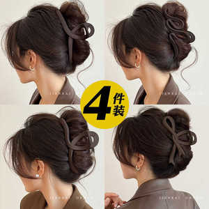 咖色抓夹女大号发夹发量多鲨鱼夹气质盘发夹子头饰发抓后脑勺发卡