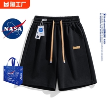 潮牌运动沙滩情侣五分裤 NASA短裤 男2024新款 日系针织卫裤 美式 夏季