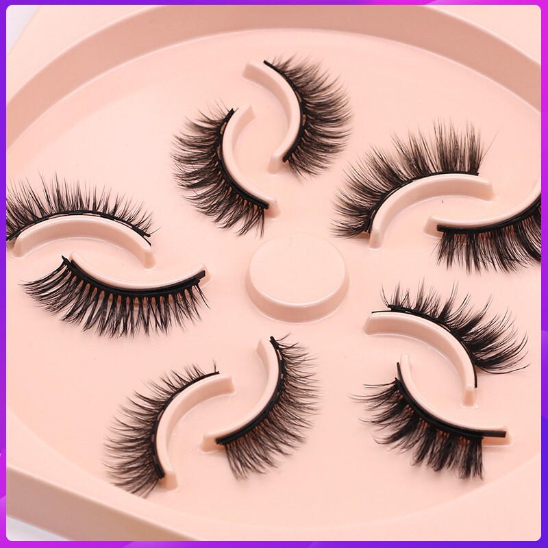 跨境批发磁吸五磁铁眼线液眼睫毛带镊子套装自然浓密新款式