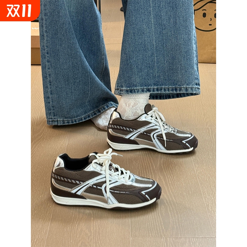 小众美拉德风德训鞋女2025新款爆款鞋子巨好看厚底鞋休闲透气阿甘