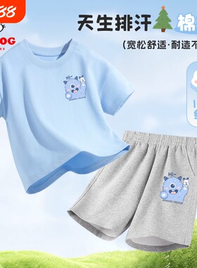 男童夏装套装儿童纯棉短袖短裤