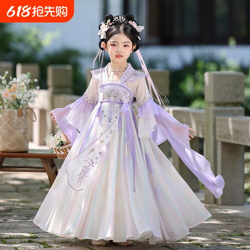 古风汉服女童2025新款夏日常可穿超仙中国风公主裙儿童古装连衣裙