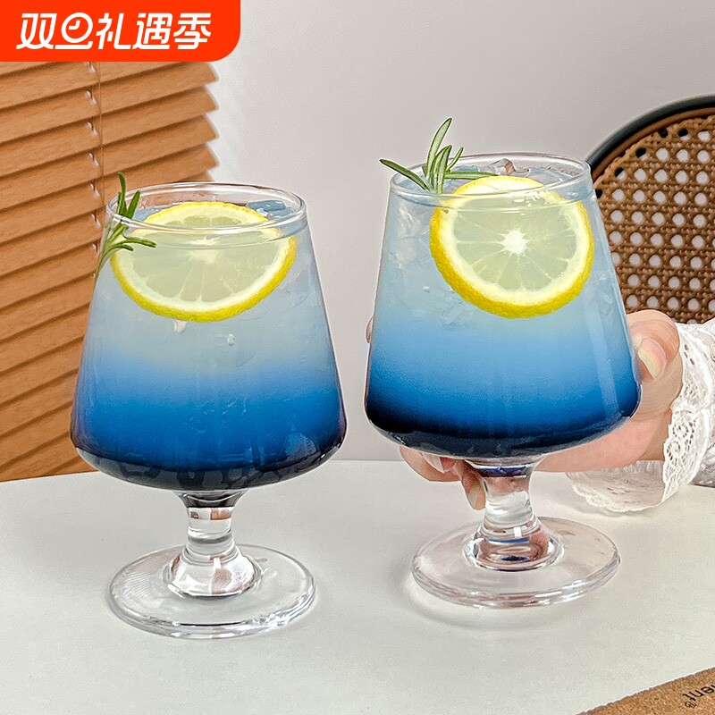 饮料矮脚玻璃杯红酒杯调酒杯鸡尾酒杯饮品杯水杯杯子高级感家用