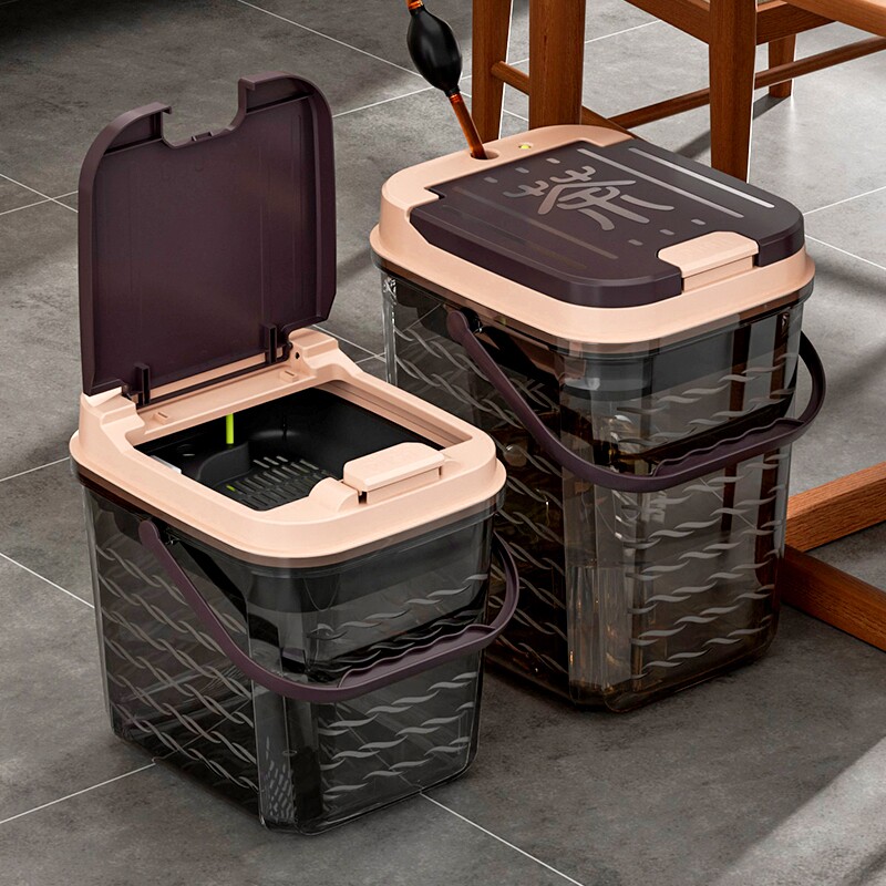 茶桶茶渣桶排水桶废水桶功夫茶具配件茶水桶纯净大桶方形装水提手