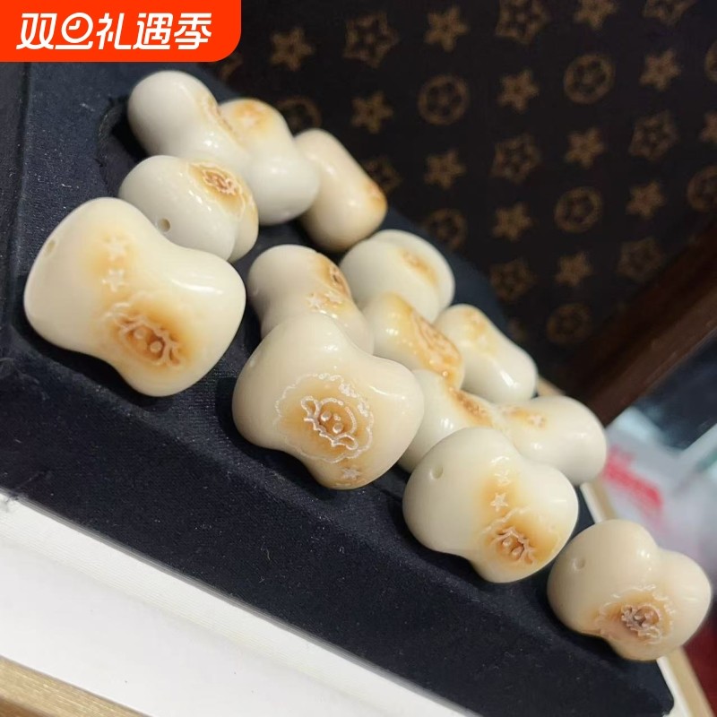 象牙果雕刻炭烤小羊肥皂配饰DIY文玩饰品配件手链项链吊坠