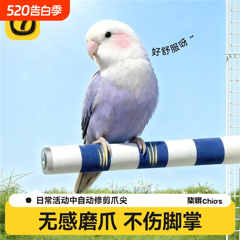 鹦鹉站杆磨砂磨爪站棍牡丹虎皮玄凤小太阳专用磨嘴棒玩具鸟用品架