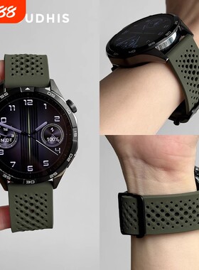适用华为gt5表带gt4新款watchgt3pro手表带gt3液态硅胶透气watch4pro洞洞运动gt2夏新款高级感gt1男女雅致版