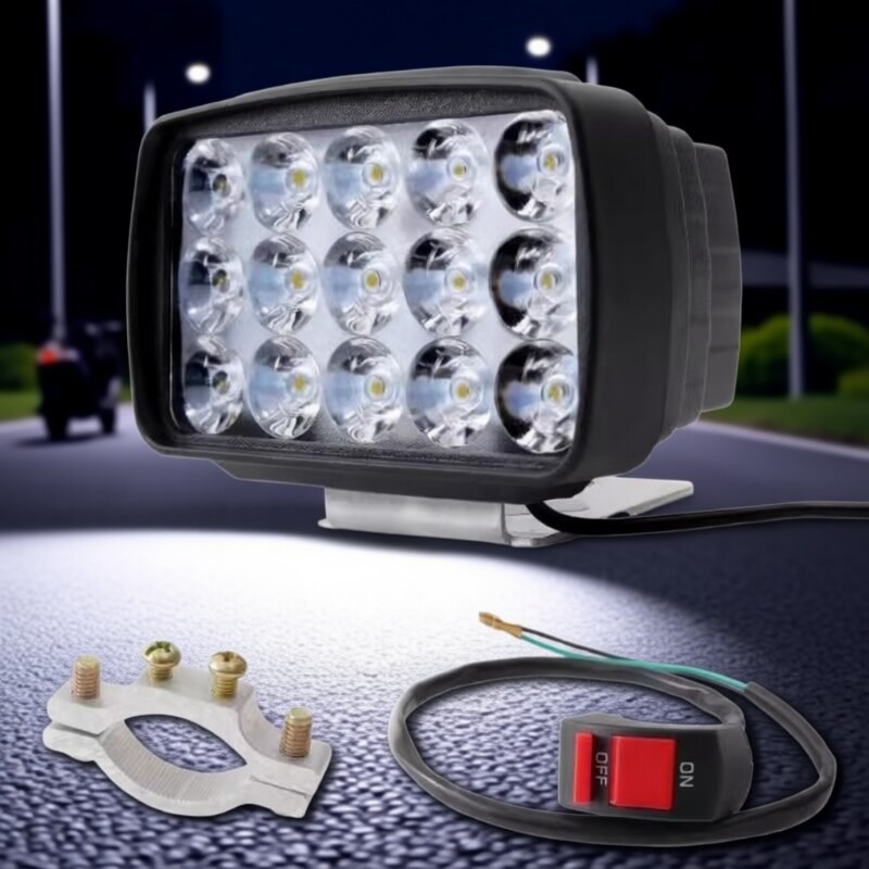 电动车摩托车led车灯泡外置大灯超亮12v-85v强光防水灯三轮