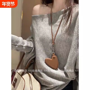 百搭皮质爱心挂绳小包项链韩系可爱挂脖零钱包迷你包挂件衣服配饰