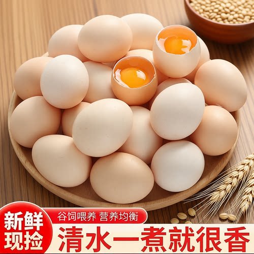 新鲜谷物鲜鸡蛋6枚*45g优选家庭早餐食材谷饲喂养皖南食用好吃