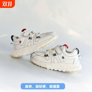 网鞋 鞋 白色小白鞋 童鞋 子真皮轻便超轻 透气跑鞋 儿童运动男女童单鞋