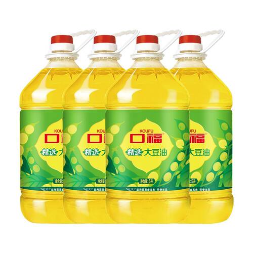 【口福】精选大豆油5L*4桶整箱装食用油烹饪煎炸炒菜家用商用
