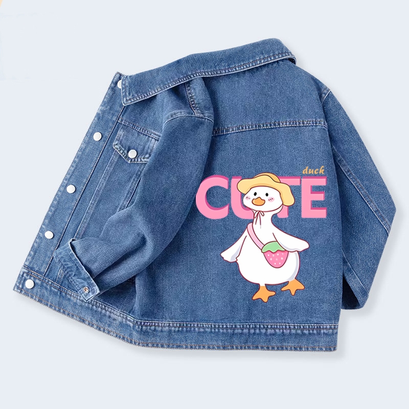 童装女童春秋季新款翻领上衣儿童牛仔外套中大童韩版宽松衣服百搭