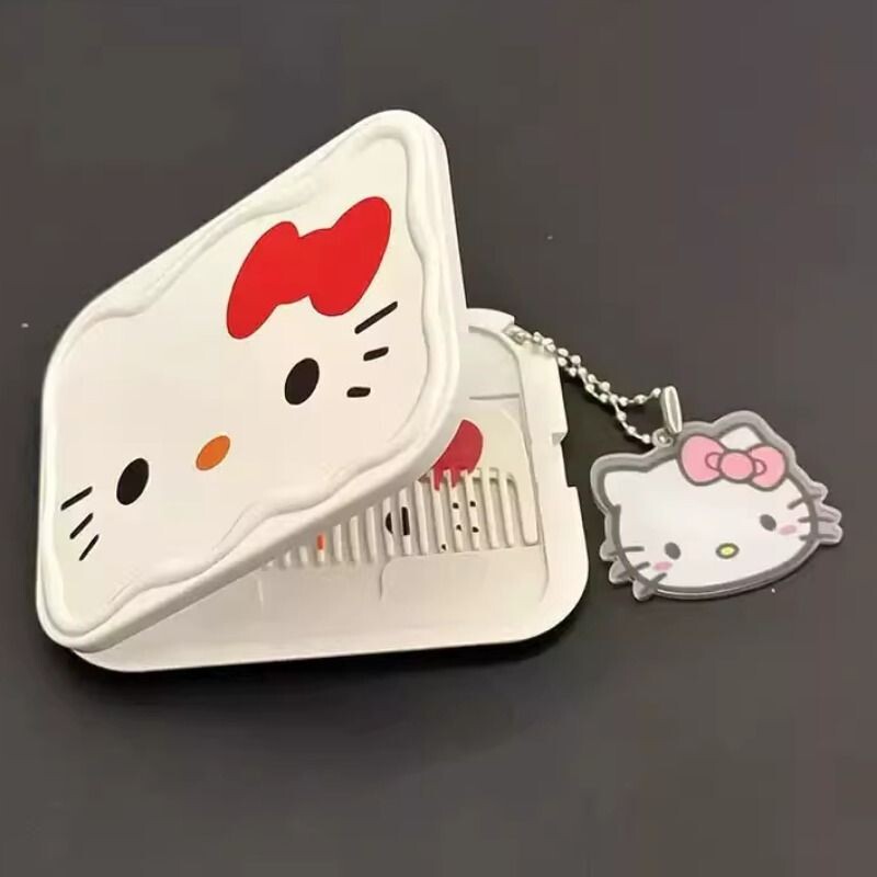 新款口袋小梳子便携HelloKitty小镜子梳子一体便携式带梳子