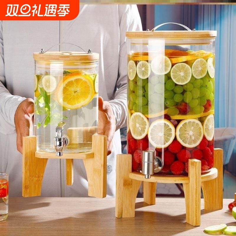 耐热玻璃青梅酒瓶酿酒瓶专用排气阀温度计竹木盖酵素密封桶带龙头