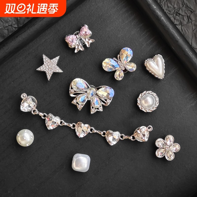 洞洞鞋配饰高级立体金属钻石鞋花装饰扣diy卡扣配件crocs鞋扣