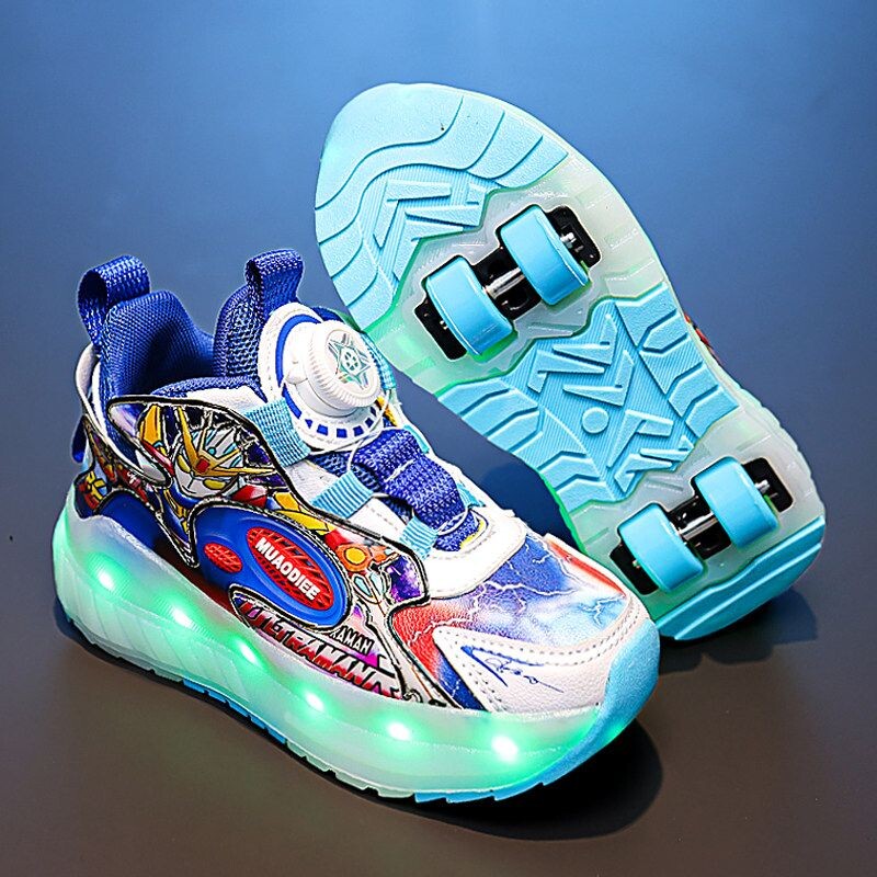 【幂琳】儿童暴走鞋春秋男童四轮爆走鞋中大童男孩闪灯溜冰带轮滑