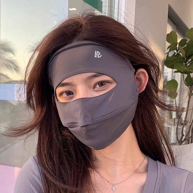 全脸防晒面罩夏季百搭防紫外线透气遮阳防晒口罩原纱冰丝脸基尼