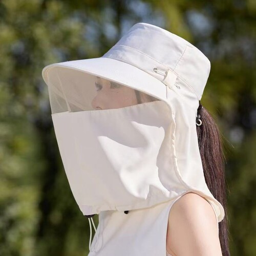 防晒护颈渔夫帽子女夏季