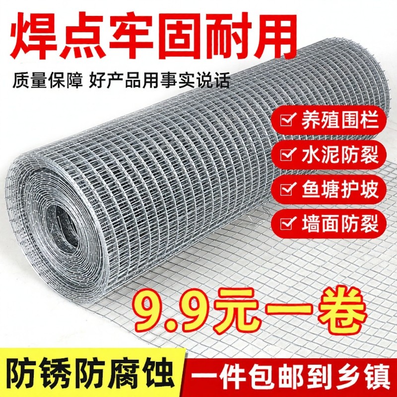 钢丝网镀锌铁丝网养鸡围栏隔离网抹墙网鸡笼网网格防护鸟笼窗户