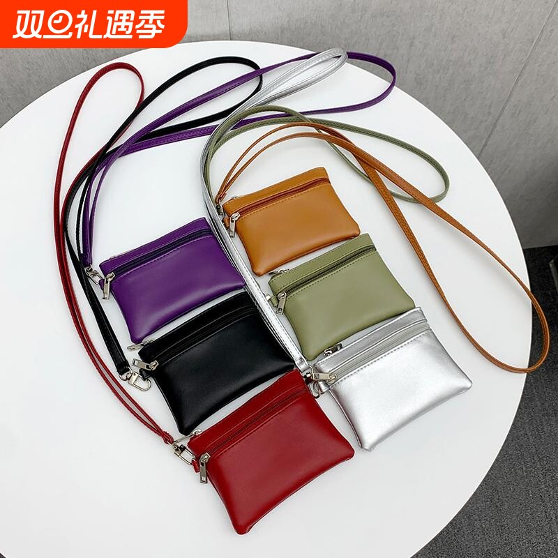 挂脖零钱包女新款小众百搭便携迷你小包包卡包简约口红钥匙耳机包