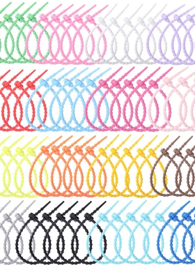 21cm泡泡彩色钥匙扣扎带玛特挂绳绳子彩色猫爪手串挂件硅胶束线带绑带理线器包包饰品挂件丸荣绑带diy材料包