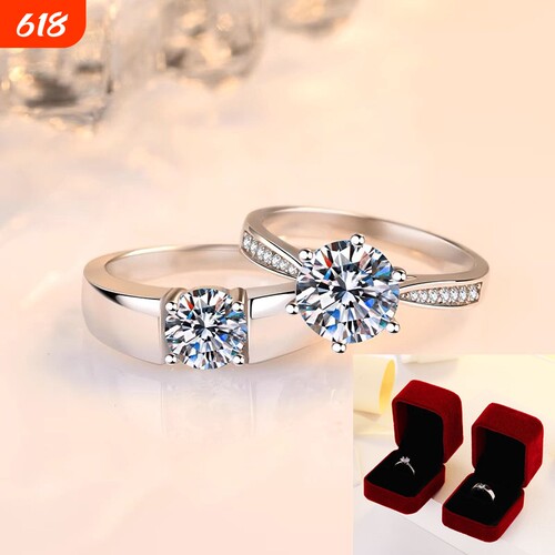 情侣对戒情侣款925混合材质小众