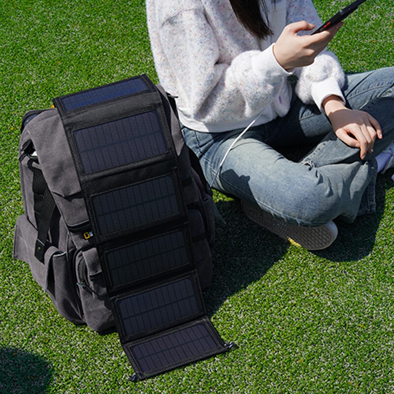 太阳能充电板光伏便携5V12v18V快充电宝手机户外折叠移动电源发电