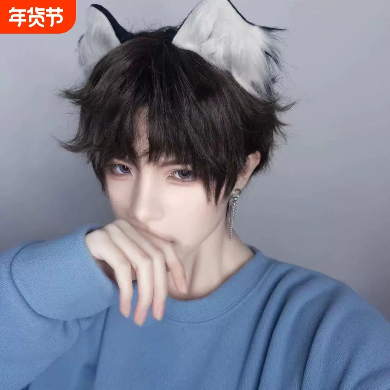 小奶狗兽耳发夹超可爱日系cos发卡猫耳狐狸耳朵对夹猫咪发饰潮男