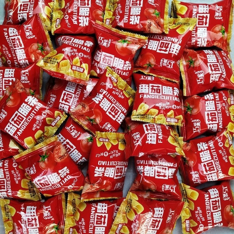 巧彩空心番茄脆条薯条薯片虾条小零食膨化食品玉米办公室休闲好吃