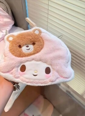 甜妹可爱ins粉色小羊毛巾手巾甜美少女新款心超厨房吸水萌擦手巾