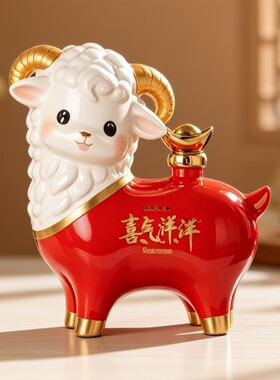 景德镇陶瓷羊造型白酒瓶1斤3斤装生肖羊酒坛创意摆设喜庆酒具送礼