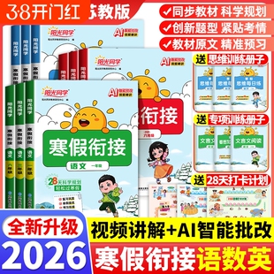 2026新版阳光同学寒假衔接作业一二三四五六年级上下册语文数学英语人教北师苏教版小学假期阅读口算练字专项训练习预习复习一本通