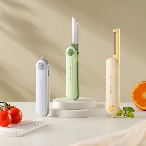 便携水果刀削皮刀二合一厨房宿舍多功能家用土豆蔬菜去皮刨皮神器折叠安全实用高颜值收纳