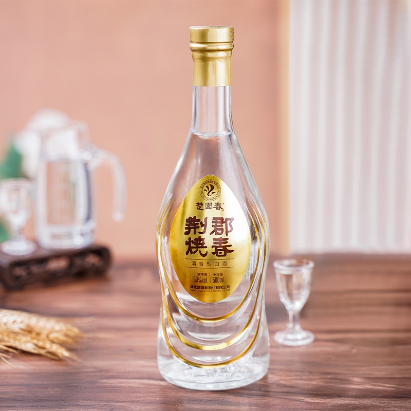 荆郡烧春清香型高度白酒50度500ml光瓶酒湖北特产纯粮固态法白