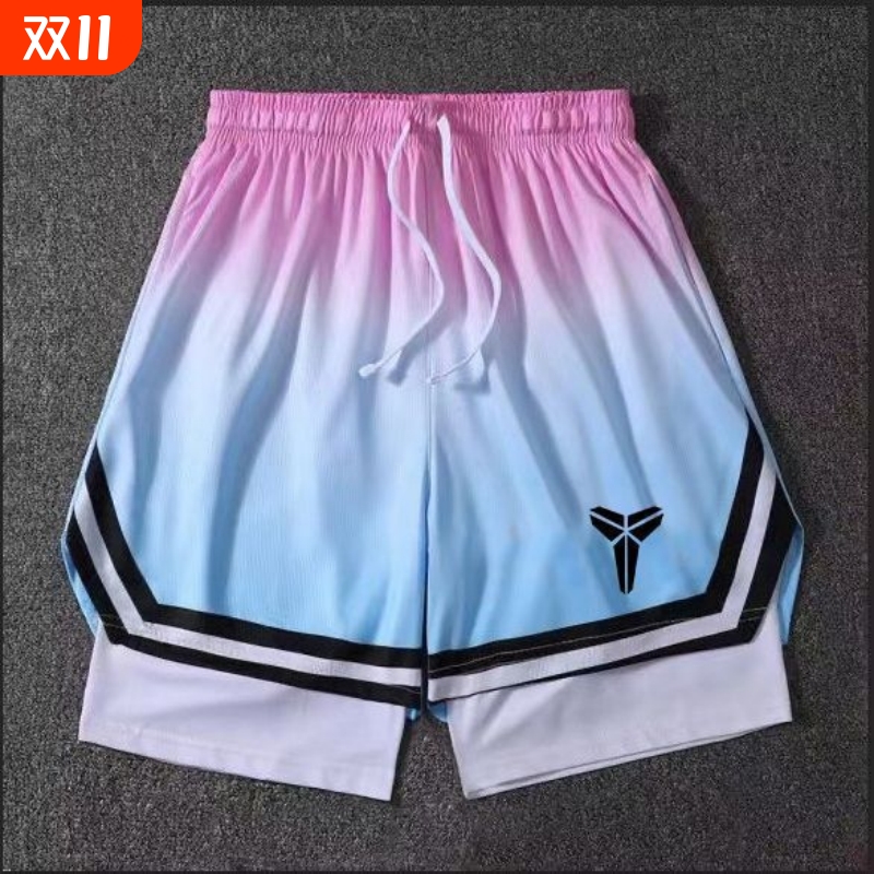 儿童美式篮球短裤男夏季假两件速干训练透气运动裤运动风科比开学